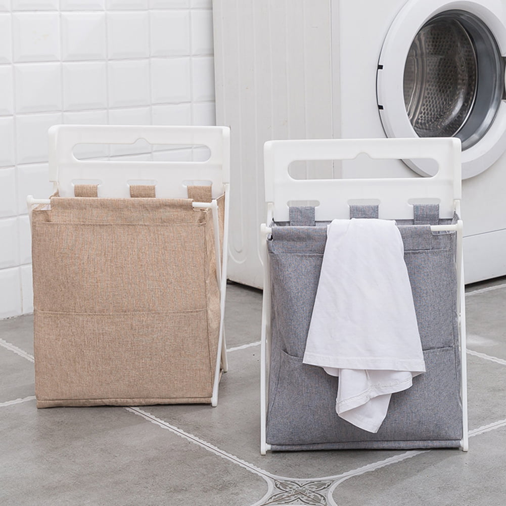 Details about   Portable 3 Lattice Gray Laundry Basket Washing Clothes Sorter Bag Hamper Storage 