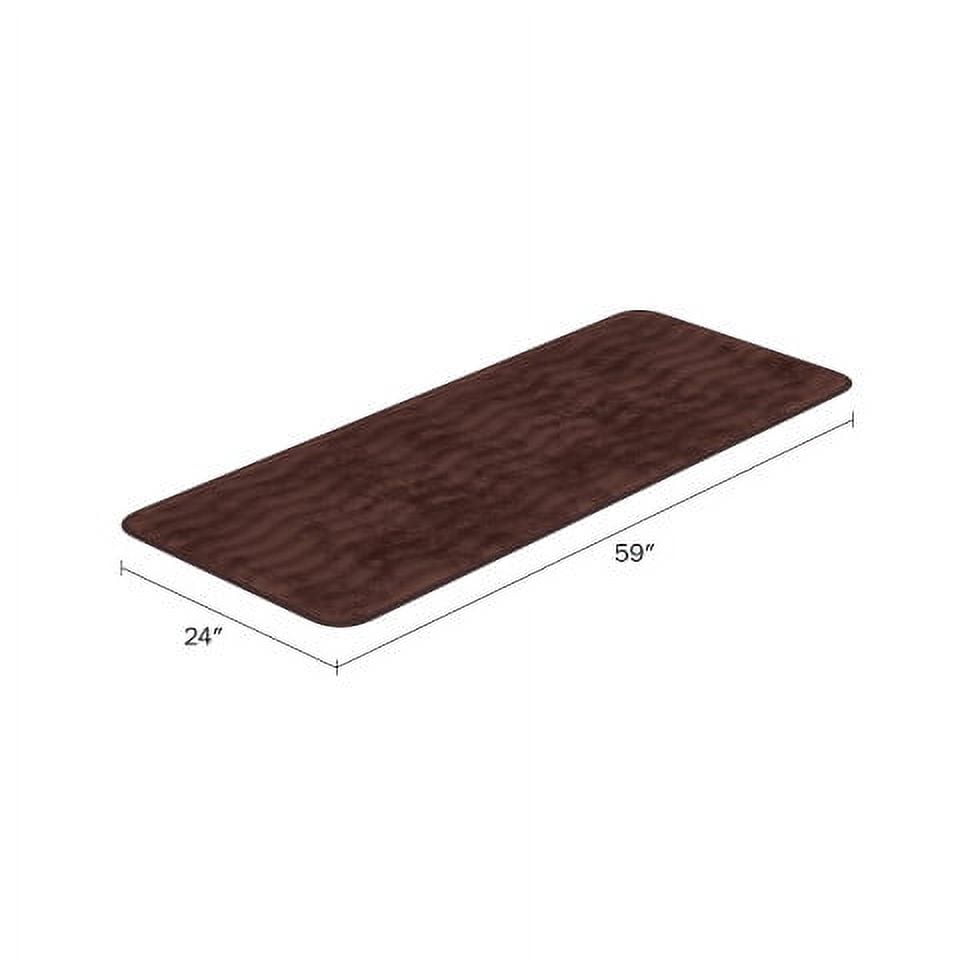 Somerset Home Microfiber Memory Foam Bathmat, Oversized Padded Nonslip, Chocolate