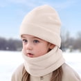 thumbnail image 2 of Gubotare Baby Bear Hat Baby Winter Hat Scarf Set Toddler Beanie Hats Girl Boy with Neck Warmer, Beanie for Kids Knit Warm for Cold Weather (Beige,4-10 Years), 2 of 9
