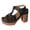 Black, variant on Platform Heels for Women Chunky Lug Sole Heeled Sandals Open Toe T-Strap Cutout Fashion Summer Dressy Pumps Shoes Brown Size 9.5