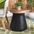 thumbnail image 4 of SAFAVIEH Button Outdoor Modern Round Accent Table, Black, 4 of 8