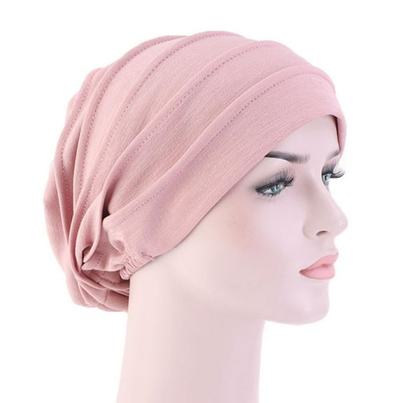 Mens Womens Cotton Knitted Slouchy Baggy hat Soft Stretchy Head Cover Loss Night Sleep or Cancer Chemo Pink