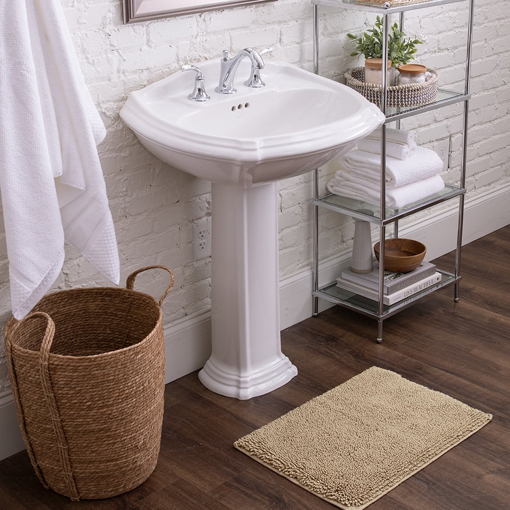 Mohawk Home Classic Cotton Plush Stain/Fade Resistant Non-Slip Washable Bath Mat, Taupe, 1' 5" X 2'