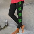 thumbnail image 2 of Tnhcen St Patrick's Day Clover Print Yoga Pants for Women - Soft Leggings with Tummy Control Comfortable Casual Workout Leggings, 2 of 3