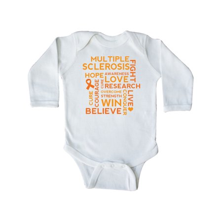 

Inktastic Multiple Sclerosis Awareness word cloud Gift Baby Boy or Baby Girl Long Sleeve Bodysuit