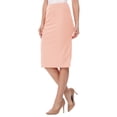 thumbnail image 2 of Women's Casual Elastic Band High Waist Stretch Office Work Solid Midi Skirt, 2 of 5