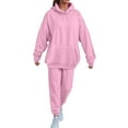 thumbnail image 2 of Women's Oversized Hoodie & Sweatpants Set - Cozy Matching Loungewear Tracksuit with Kangaroo Pocket, 2 of 6