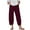 Red, variant on WIZUTIZ Womens Work Pants Comfy Trendy Loose Wide Leg Dress Pants Spandex Elastic High Rise 7/8 Length Palazzo Pants Solid Asymmetrical Cropped Beach Pants for Lady Fitness Swimming Pool Brown