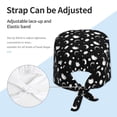 thumbnail image 3 of Scrub Caps Women Men, Abstract moon pattern Adjustable Working Caps, Turban Hat Cleaning Working Cap with Sweatband, Elastic Bandage Tie Back Nurse Cap, 3 of 5