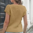 thumbnail image 4 of HAPIMO Discount Sweater Vests for Women Short Sleeve V-Neck Knitwear Solid Color Casual Jumper Pullover Womens Sweaters Fall Fashion Yellow S, 4 of 5