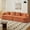 Orange, variant on Puremind 112.6" Modern Sectional Curved Sofa, Upholstered Chenille Sofa with Four Throw Pillows, Deep Seat Couch for Living Room/Apartment, No Assembly Required, Orange
