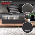 thumbnail image 4 of Stock Your Home 2- Pack CD Storage Box, Organizer Shelf for Movie Cases, DVDs, Cassette Tape Display Stand, Disc Holder Can Store Up to 40 CDs, Faux Leather (Black with Gray Interior), 4 of 7