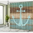 thumbnail image 3 of Ambesonne Rustic Shower Curtain, Nautical Rustic, 69"Wx75"L, Pale Blue Brown Teal, 3 of 5