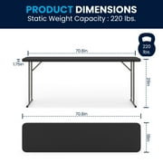 Flash Furniture Kathryn 6' Rectangular Plastic Folding Training Table, Black