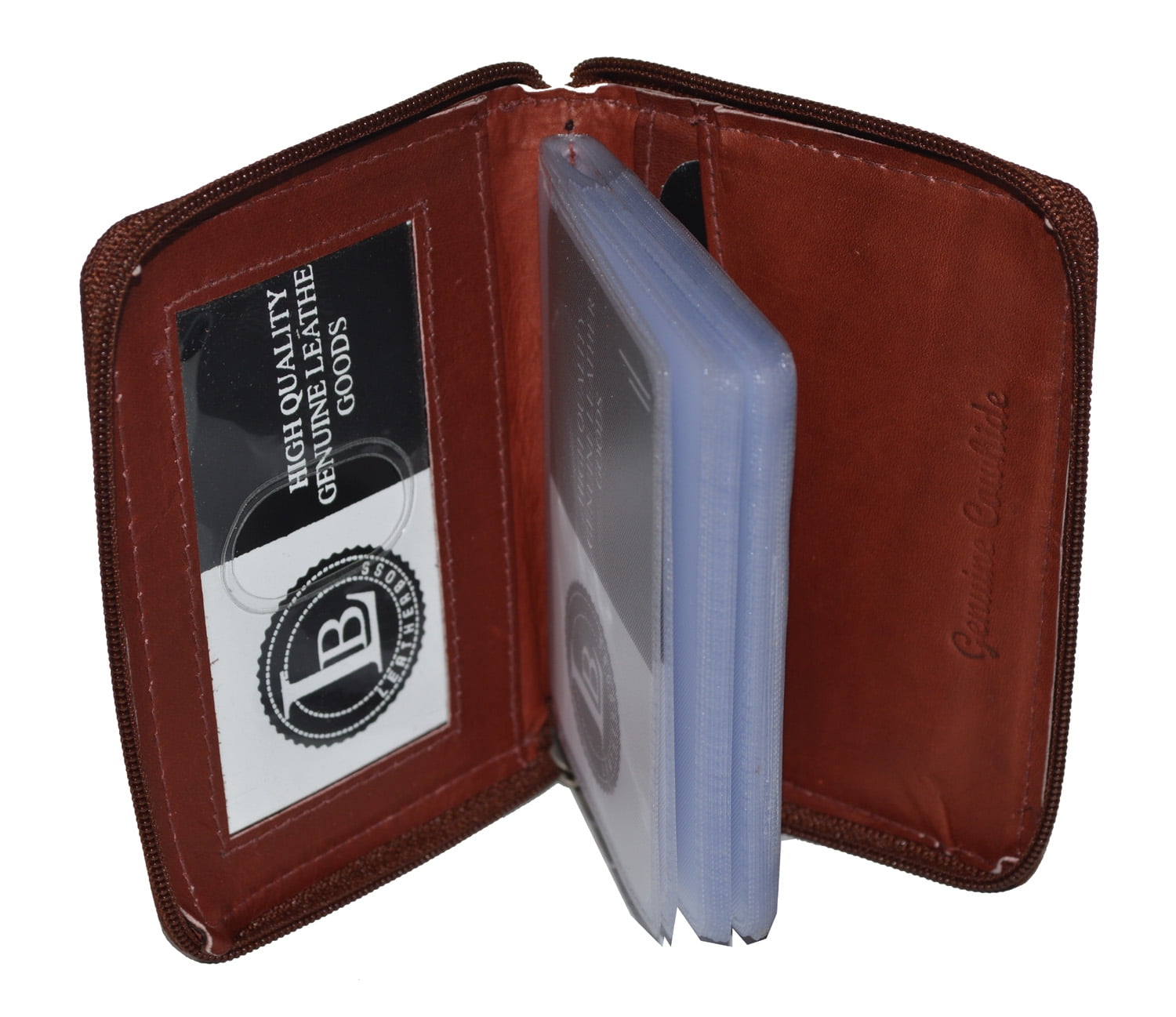 Leather Pocket Business ID Credit Cards Wallet Holder Case 16 inserts 