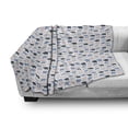 thumbnail image 2 of Bear Soft Flannel Fleece Throw Blanket, Pattern of Animal Silhouettes on a Plain Background, Cozy Plush for Indoor and Outdoor Use, 50" x 70", Rose Blue Grey, by Ambesonne, 2 of 5