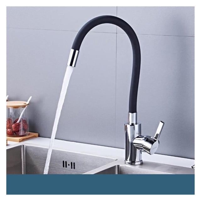 Silica Gel Nose Kitchen Sink Faucet Multiple Colors Available Hot Cold Water Mixer Tap Any Direction Rotating Deck Mount ,Easy to Install