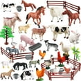 thumbnail image 1 of Juego de figuras de animales de granja de juguete Yowlieu con 44 piezas para niños, 1 of 7