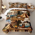 thumbnail image 2 of Erosebridal Brown Plaid Camping Bed Spread Queen, RV Car Tent Mountain Queen Coverlet Set for Men and Women, 3-Piece, 2 of 7