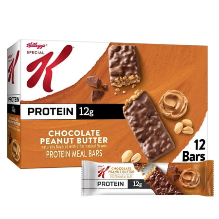 Kellogg's Special K Chocolate Peanut Butter Chewy Protein Bars, 19 oz, 12 Count