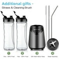 thumbnail image 3 of La Reveuse Smoothie Blender Personal Size 300 Watts with 2 Pieces 18 oz Travel Sports Bottles (Grey), 3 of 7