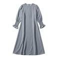 thumbnail image 5 of LYHaoo Elegant Girls Dress With Floral Lace Hem And Round Neck Pure Color Party Gown For And Celebrations，Girls A Line Dresses Sizes 7-8 Years Gray, 5 of 5
