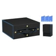 thumbnail image 2 of Caja para guardar cartas coleccionables, organizador de gran capacidad para tarjetas de béisbol de adultos. negro azul, 2 of 8