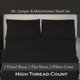 thumbnail image 2 of BedDecor - All Weather RV Camper Sheet Set (Black/35"x80"/Drop Length-21") | 600 Thread Count Egyptian cotton | 1 Piece Fitted Sheet 1 Piece Flat Sheet & 2 Piece Pillow Cover, 2 of 3