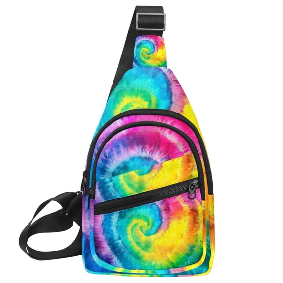 ERJLKXP Colorful Tie Dye Small Mens Women Crossbody Chest Bag, Travel Over Shoulder Sling Bag Backpack Men Side Bag,Daypack