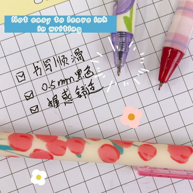 Iigen 5pcs Animal Image Side Press Neutral Pens Kawaii Cartoon Pen Creative  Learning Supplies Cute Writing Pen School Stationery