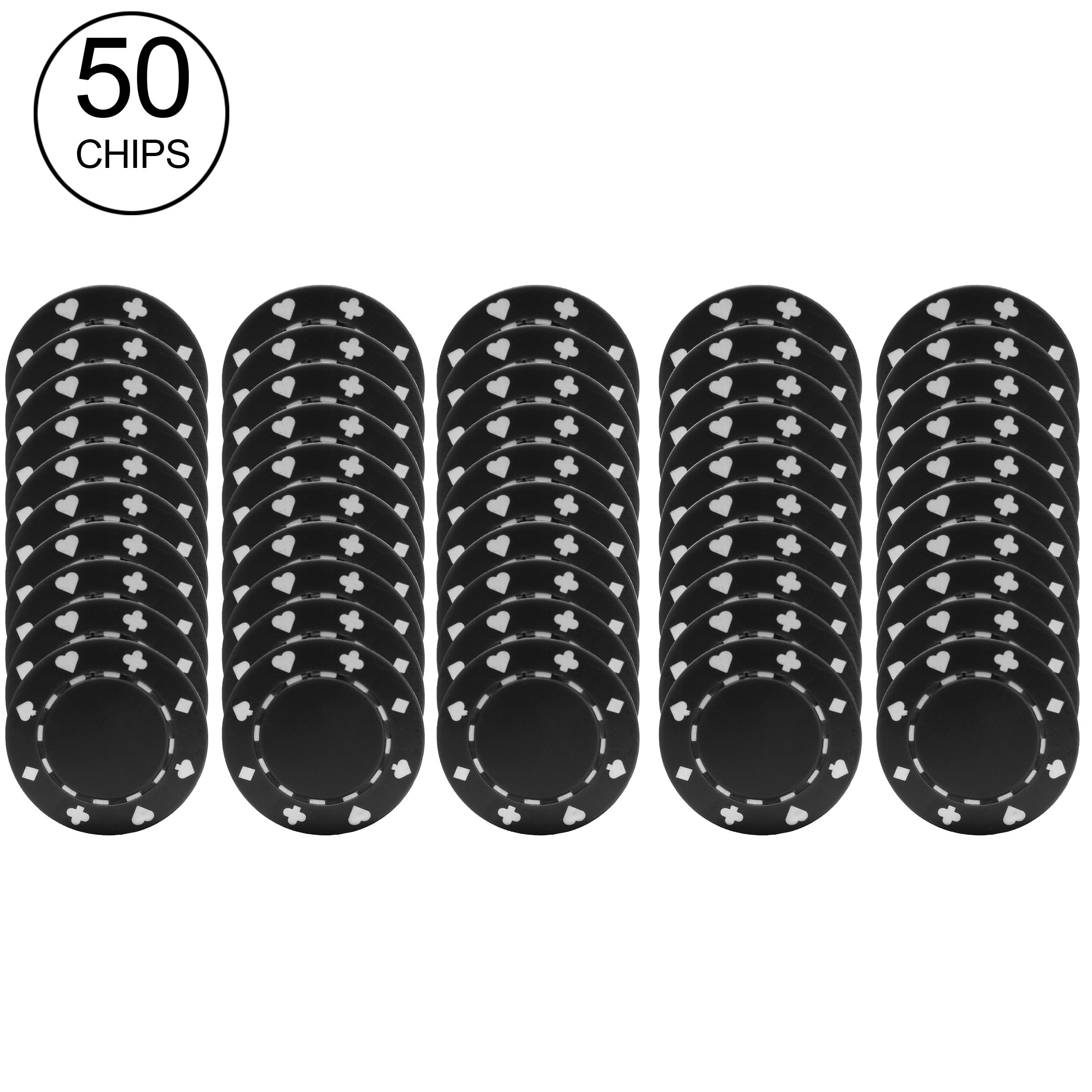 Poker Chips a– 50-Piece Set poker chip of 11.5-Gram Blackjack Chips with Suited Design - Made of Comp