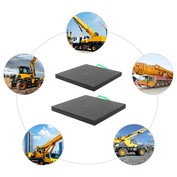 Medium Support Pads 18x18x1.5-inch, 2-Piece Heavy Duty Stabilizing Blocks with Frosted Surface, Embedded Rope Handle, Ideal for Cranes, Concrete Pumps, Construction Sites