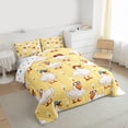 thumbnail image 3 of Homewish Kids Children Cute Duck 3 Pieces Queen Comforter Set,Farmhouse Animal Ultra Soft Bedding Sets,Cartoon Kawaii Bedding Comforter Set Breathable,Microfiber Bedroom Decor,Reversible, 3 of 8