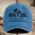 thumbnail image 2 of Sun Hats for Women Unisex Saint Barths Letter Print Washed Baseball Cap Casual Sky Blue One Size, 2 of 4