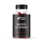 Pete & Pedro BIOTIN Gummies – Daily Supplement For Hair, Skin, & Nails, 60 Count