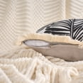 thumbnail image 3 of REGALWOVEN Boho Decorative Throw Pillow with Tassel Edge Palm Leaf Jacquard Pillow Cases Set of 2 Dark Grey 18" x 18", 3 of 7