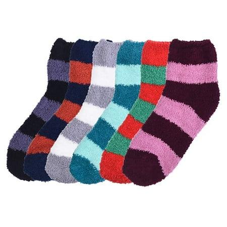 

DailyWear Womens Girls Cozy Fuzzy Soft Socks 6 Pairs or 12 Pairs-Various Style