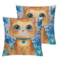 thumbnail image 2 of YANMS Spring Pillow Covers Cat Flower Throw Pillow Covers, Spring Cat Flower Theme Design Decoration, Cover Home Colorful Cushion Cover for Holiday Farmhouse Wedding Home Sofa,2 pcs White, 2 of 6