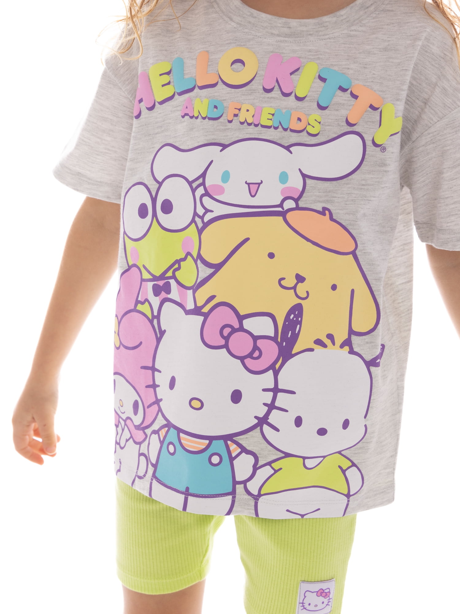 Hello Kitty & Friends Toddler Girls Graphic Tee and Bike Shorts Set, 2-Piece, Sizes 12M-5T