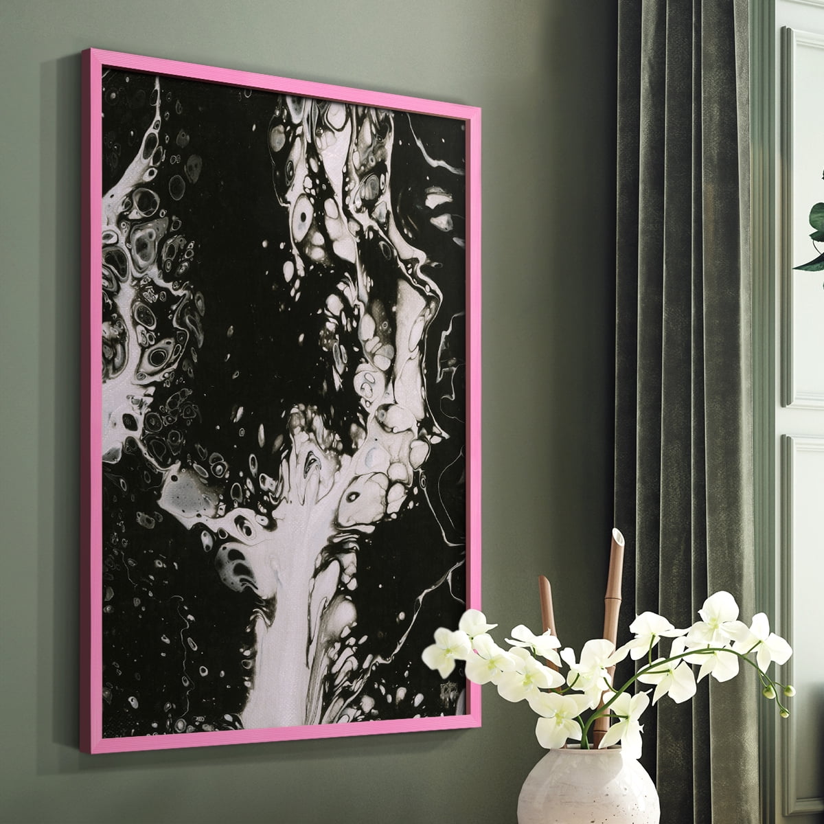 C37 Framed Print in Pink Solid Wood Framed Print No Nail Hanging