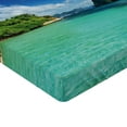 thumbnail image 2 of Ambesonne Landscape Fitted Sheet, Botanic Sea Mountain, Full Size, Turquoise Blue Green, 2 of 3