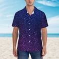 thumbnail image 4 of Daiia Neon Glitter Hawaiian Shirt for Men Gentle Cotton Regular Short Sleeve Casual-X-Large, 4 of 9