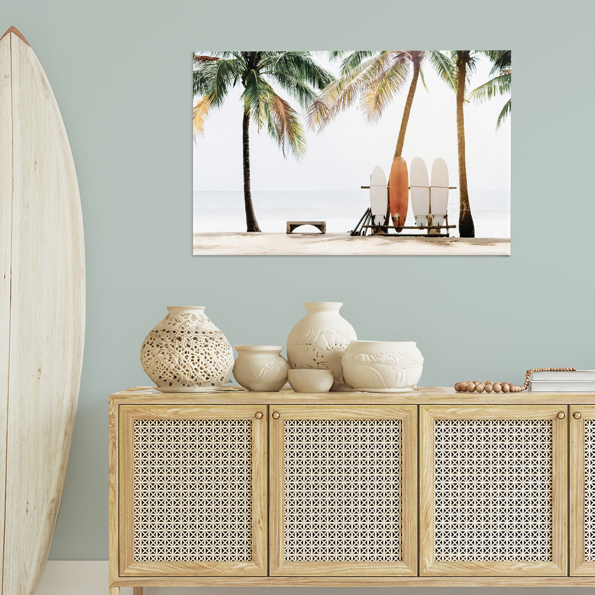 Stupell Industries Hawaii Surfing View Nautical & Beach Photography Wrapped Canvas Art Print Wall Art, 45 x 30