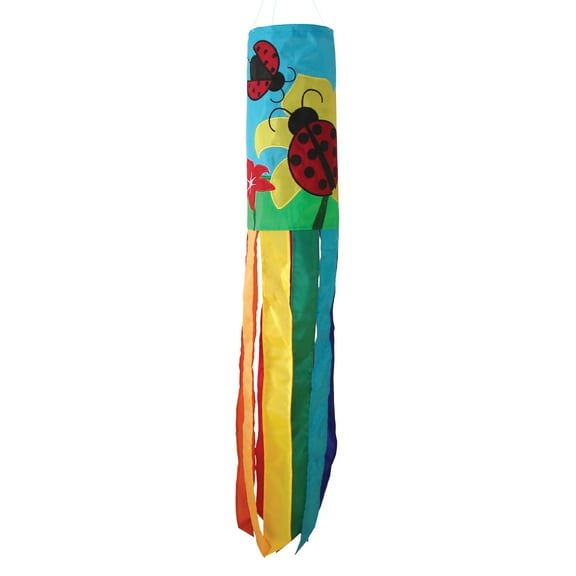 In The Breeze 4195 — 40-Inch Ladybug Windsock — Colorful and Fun Outdoor Hanging Decor for Your Home or Garden