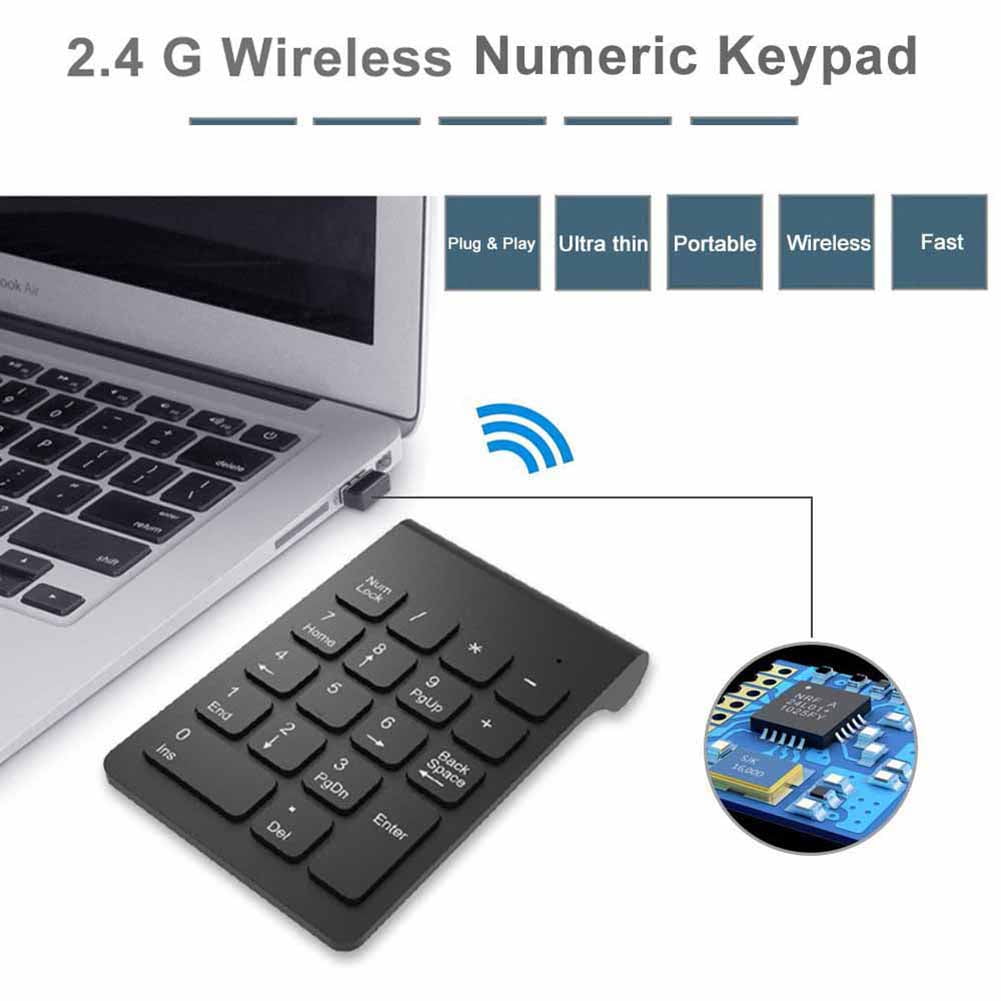 Numérico Sem Fio Teclado 18 Chaves Número Portátil Numpad Com 24G Mini USB  Number Pad Para Laptop Notebook Desktop6814070 De $52,87
