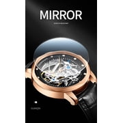 GUANQIN Skeleton Tourbillon Automatic Mechanical Men Wrist Watch Business Stainless Steel Leather Rubber Sapphire Crystal Waterproof Self-Winding Clock Luminous