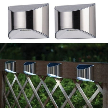 

4Pcs Solar LED Light Outdoor Garden Waterproof Wall Lamp Solar Security Lighting for House Front Patio Step Lamp-White