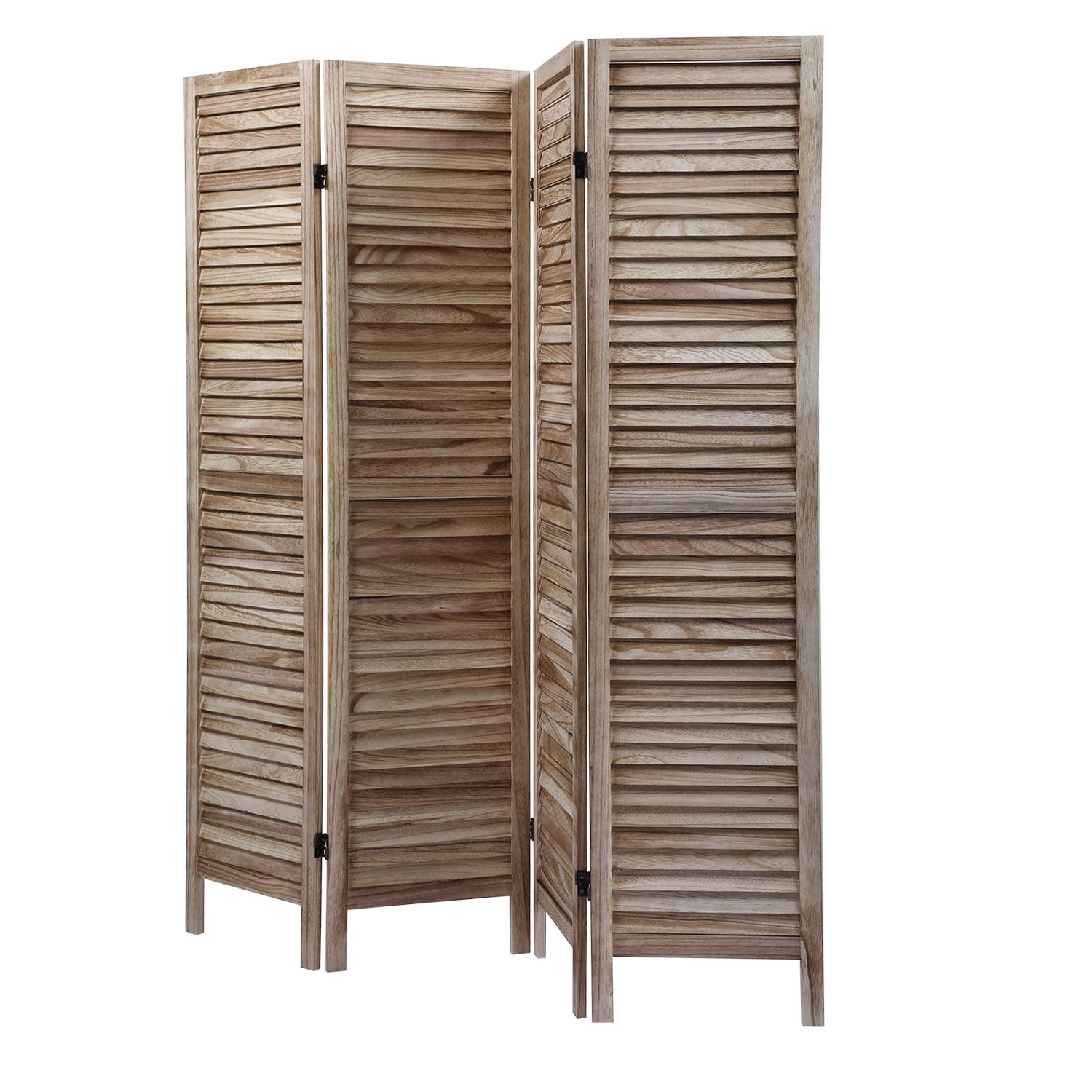 Lowestbest Louvered Room Divider, 5.6 Ft Tall Folding Freestanding Privacy Screen, Foldable Room Dividers for Home, Office (4 Panel-Nature) Lowestbest Louvered Room Divider, 5.6 Ft Tall Folding Freestanding Privacy Screen, Foldable Room Dividers for Home, Office (4 Panel-Nature)