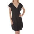 thumbnail image 1 of Robe de Nuit pour Femmes Shadowline 4503 Charming Charmeuse (Noir 3X), 1 of 2