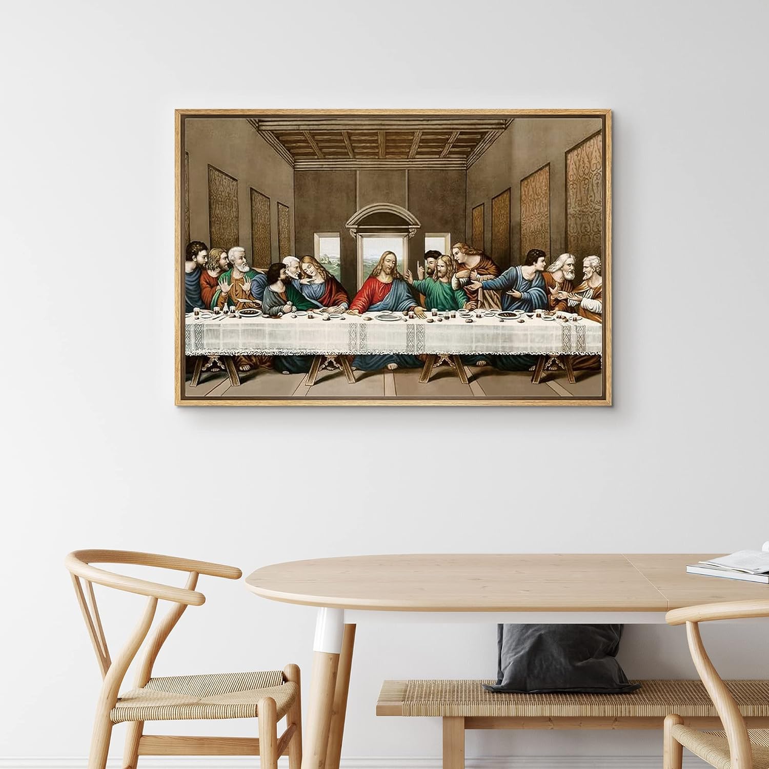 IDEA4WALL Framed Canvas Wall Art for Living Room, Bedroom La Ultima Cena Cuadro The Last Supper by Leonardo Da Vinci Canvas Prints for Home Decoration Ready to Hanging - image 5 of 5